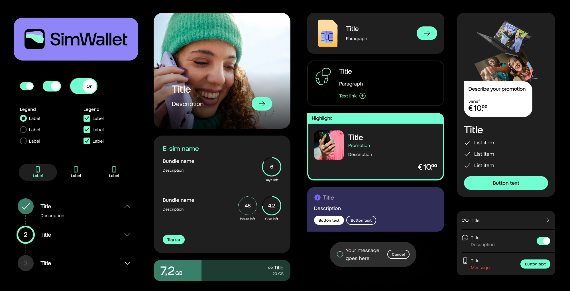 Simwallet components